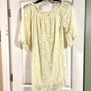 NWT Umgee Cream Off The Shoulder Lace Dress Large